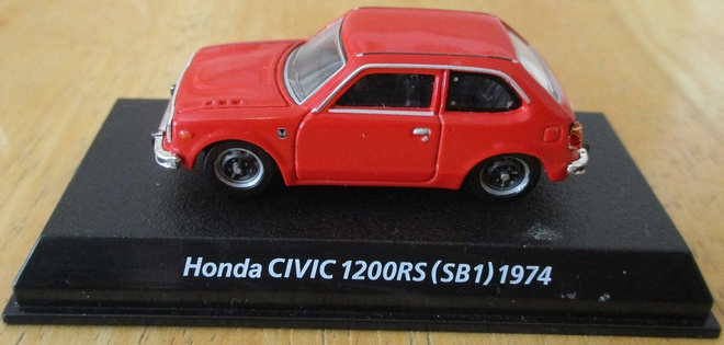 Honda Civic 1200RS SB1 Red Hatchback 2 Door 1974 Konami 1:64