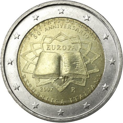 Italia 2007 2 € Rooman sopimus UNC