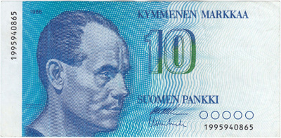 10 Markkaa 1986 1995... kl.5