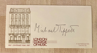 Sir Michael Tippett Autograph