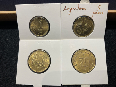 Argentina 4 kpl setti, 1976 -1979 luku, hienot kolikot.