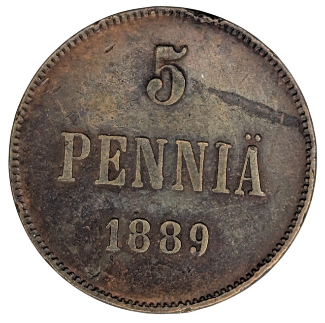 5 Penniä 1889