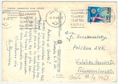 1968 puolustusvoimat 25p postikortti CSRään