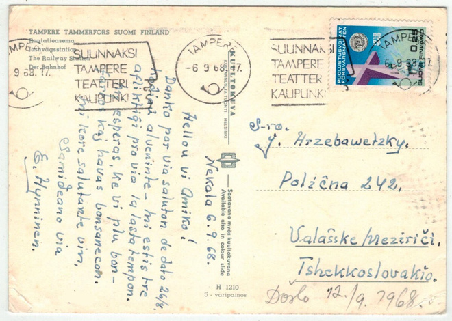 1968 puolustusvoimat 25p postikortti CSRään