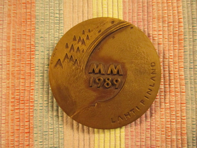 MM 1989 Lahti mitali .Suunn. Koskela 1989.
