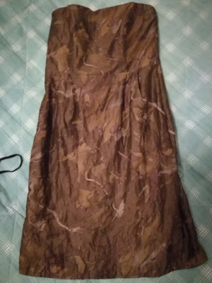 Uman- Juhla mekko ruskea kimaltava patina S/M ( 38) ks.mitat