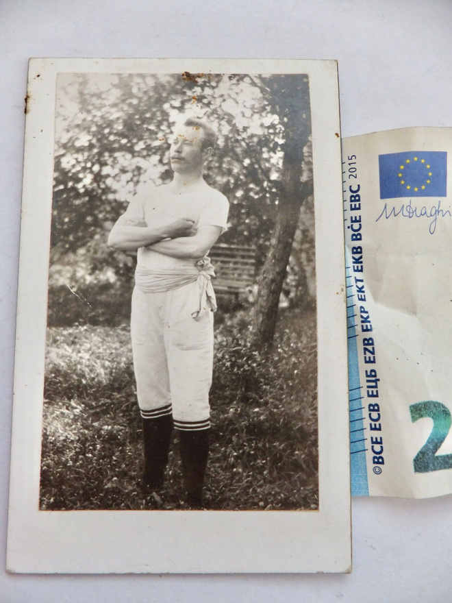 VANHA CDV Valokuva Urheilija Kiva Asu 1900-l