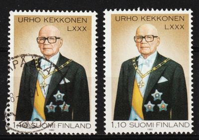 1980 Pres. UKK 80v-merkki leimattuna ja leimaamattomana**