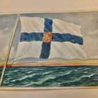 VANHA Postikortti Suomen Lippu n. 1940-1950-l - pikkukuva 1