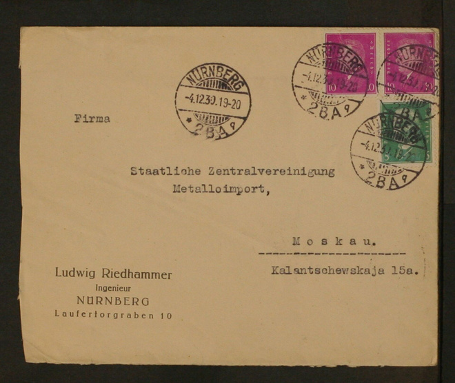 # 23059 # Deutsches Reich kirje Moskovaan 1930