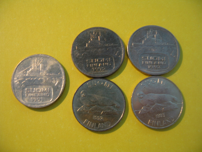 5 kpl 5 markkaa - 1991-1993