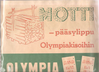 Motti – pääsylippu Olympiakisoihin 1952, juliste , K3 +