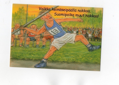 °°VAIKKA HEINÄSEIPÄÄLLÄ NAKKAA...°° -KORTTI / Hörölä