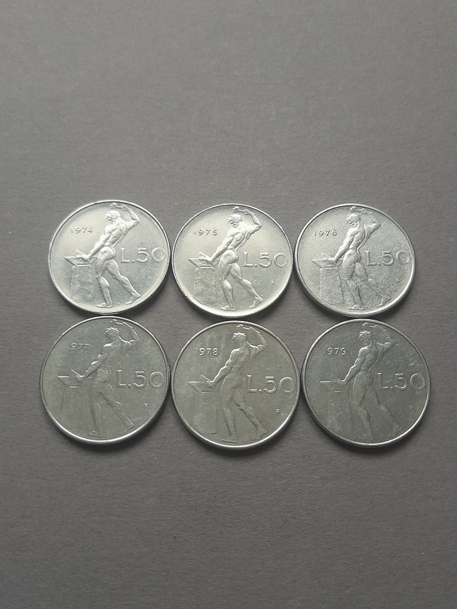 Italia 50 liira R 1974-1979
