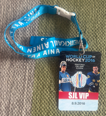 WORLD CUP OF HOCKEY 2016 SJL VIP 8.9.2016 FIN-SWE