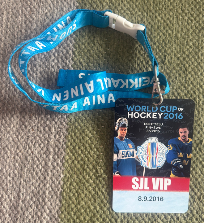 WORLD CUP OF HOCKEY 2016 SJL VIP 8.9.2016 FIN-SWE