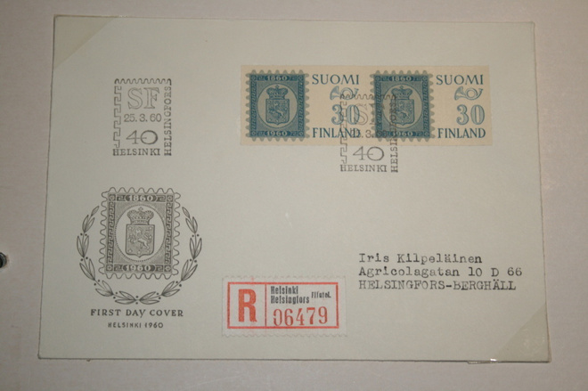 FDC kuori 25.3.1960 postimerkkinäyttely / parilo