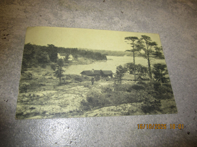 Vanha postikortti 1922: Porkkalan tullisatama (Hki-leima)