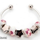 650 .. Tiibetin Hopea Lampwork Fashion .. Rannekoru - pikkukuva 4