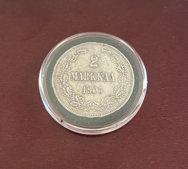 Suomen 2 Markkaa 1905 Hopearaha