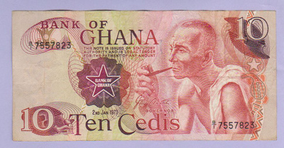 Ghana 10 Cedis v.1973 P-16a