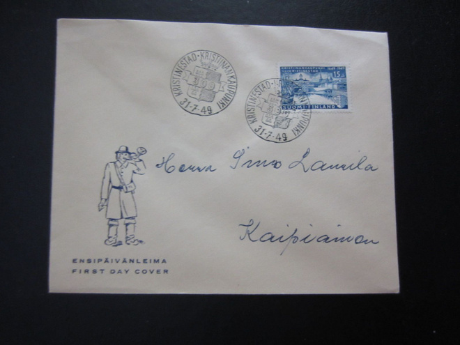 FDC 1949 Kristiinankaupunki 300 vuotta