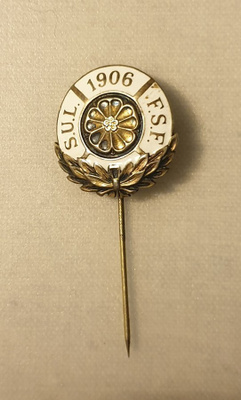 S.U.L. / F.S.F. 1906 HARVINAINEN HOPEINEN RINTAMERKKI