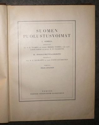 V. E. Tuompo : Suomen Puolustusvoimat   1930 1.p.