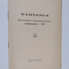 Kertomus Karstulan Osuusmeijerin toiminnasta v. 1927 - pikkukuva 1