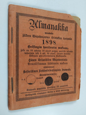 Almanakka wuodelle jälkeen Wapahtajamme Kristuksen syntym...