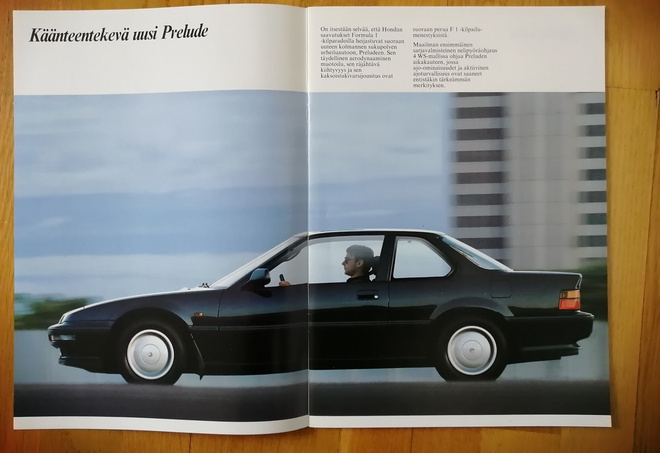 1989 Honda Prelude esite - KUIN UUSI - suom - 28 siv - Veho