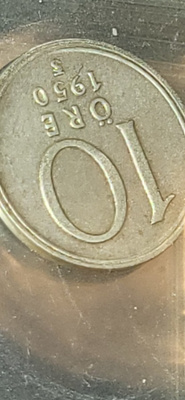 10 Öre 1950 hopeaa kolikko