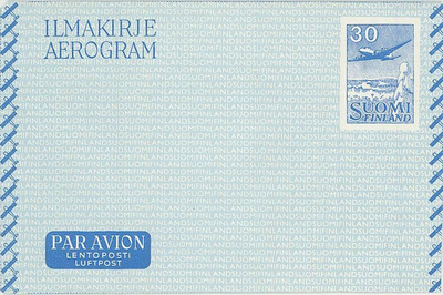M54 1956 30 (mk) ilmakirje tumma ja vaalea (2 kpl) +