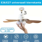 2-in-1 Kattotuuletin LED-valolla – E27-kantaan, Kaukosäädi - pikkukuva 4