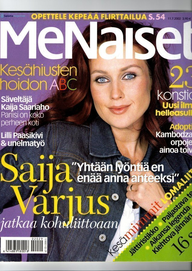 Me Naiset n.o 29 2002 Saija Varjus. Emma. Lilli. Edith.
