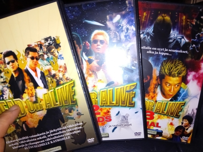 3 kpl DVD : DEAD OR ALIVE 1-3  ( SIS POSTIKULU  )
