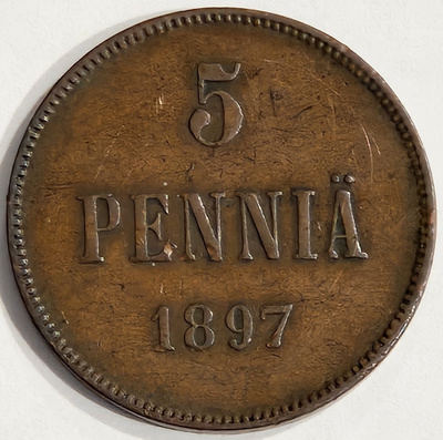 5 Penniä 1897