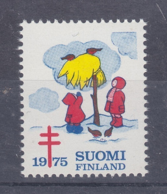 1975 TUB joulumerkki postituoreena.