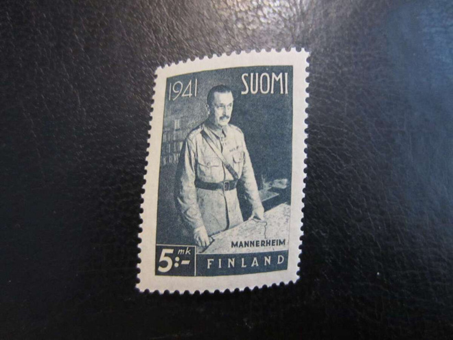 1941 Sotamarsalkka C.G.E. Mannerheim 5 mk harmaa W2 25 mm **