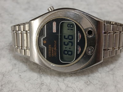 Toimiva Citizen Crystron/ LC Quartz Digital Watch / 1970s /