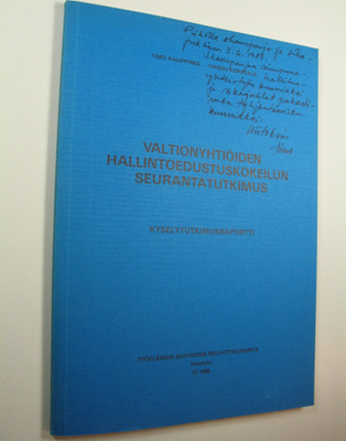 Timo Kauppinen : Valtionyhtiöiden hallintoedustuskokeilun...