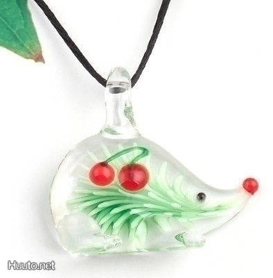 1450 .. Siili Lampwork Käsityö Taidelasi .. Kaulakoru