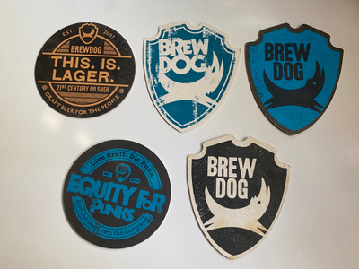 5 erilaista BREWDOG lasinalusta
