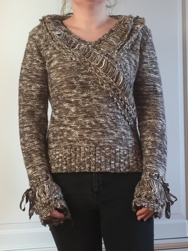 Kriss Sweden ruskea/beige kimalle neule S