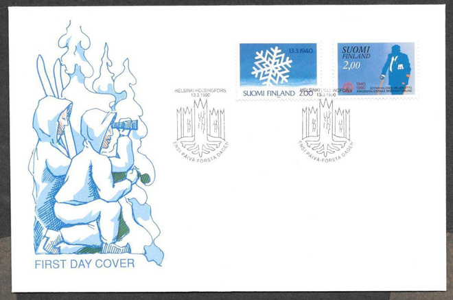 Sotainvalidit / Talvisod.päät. 50 v FDC (LAPE 1101-1102)