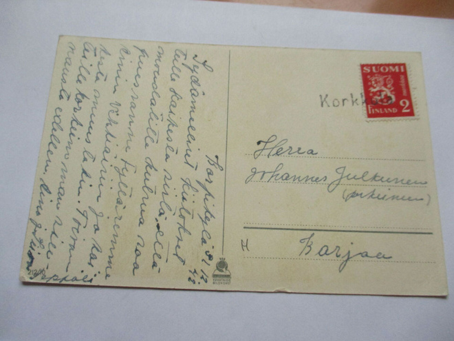 1942 Korkkula (Hollola) rivil kortilla