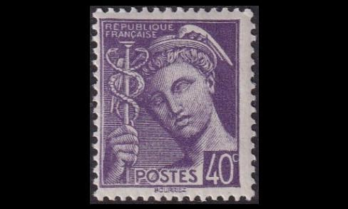Ranska 382 ** Käyttösarja Merkur 40 C (1938)