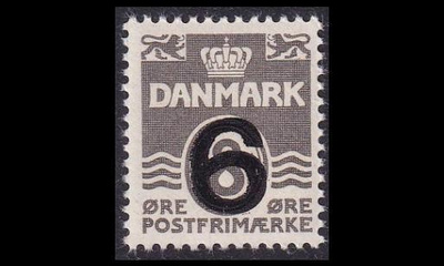 Tanska 254_II ** Aaltoviiva 6/8 öre päällepainama (1940)