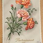 kukkakortti, neilikoita, kulkenut 1962 - pikkukuva 1