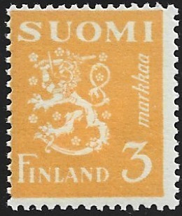1945 M-30 L 3 mk oranssinkeltainen ** Lape 304 a SP Lm 5